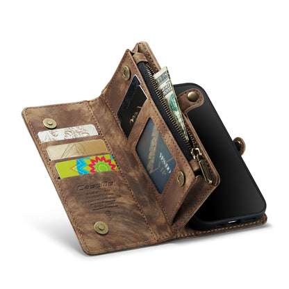 CaseMe for  iPhone 8 & 7  Multifunctional Leather Billfold with Detachable Magnetic PC Back Protective Case & Holder & 10 Card Slots & 3 Cash Slots & 1 Zipper Wallet & 2 Photo Frames & 3 Magnetic Clasps(Coffee) - More iPhone Cases by CaseMe | Online Shopping UK | buy2fix