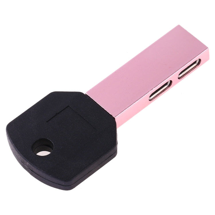RC16 Dual 8 Pin Female to 8 Pin Male Key Shape Mini Portable Audio & Charge Adapter(Pink) by buy2fix