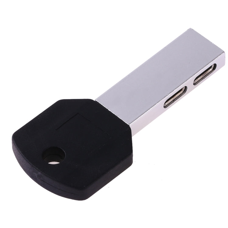 RC16 Dual 8 Pin Female to 8 Pin Male Key Shape Mini Portable Audio & Charge Adapter(White) by buy2fix