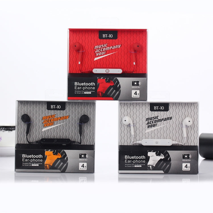 BT-10 Wireless Bluetooth Ear Headphone Sports Headset with Microphones, for Smartphone, Built-in Bluetooth Wireless Transmission, Transmission Distance: within 10m(Red) - Sport Earphone by buy2fix | Online Shopping UK | buy2fix