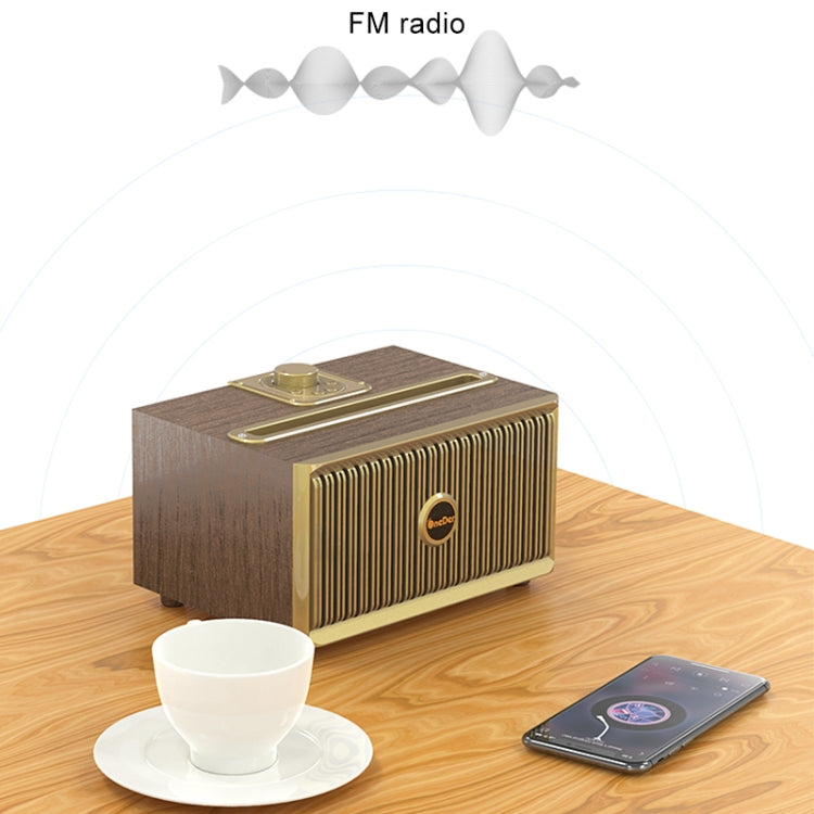 Oneder V6 Portable Wireless Bluetooth Speaker, Support Hands-free & FM & TF Card & AUX & USB Drive (Bronze) - Desktop Speaker by OneDer | Online Shopping UK | buy2fix