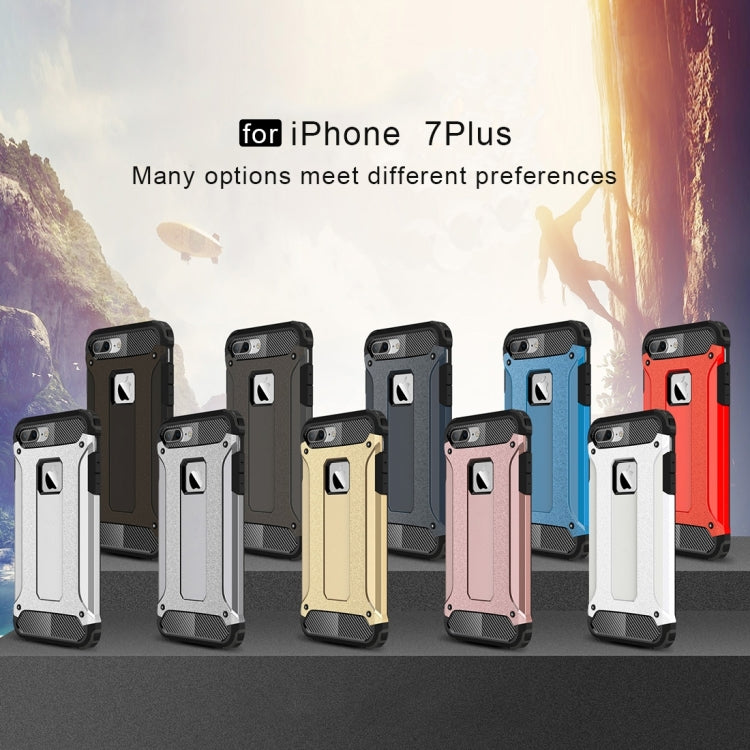 For iPhone 7 Plus Magic Armor TPU + PC Combination Case(Dark Blue) by buy2fix