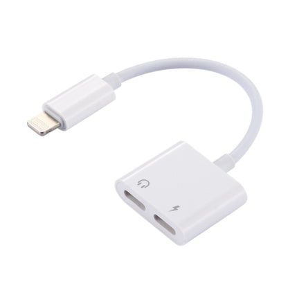 2 in 1 8 Pin Male to 8 Pin Charging + 8 Pin Audio Female Earphone Adapter with Call Function, Support IOS 10.3.1 or Above(White) by buy2fix