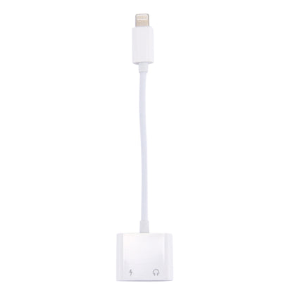 2 in 1 8 Pin Male to 8 Pin Charging + 8 Pin Audio Female Earphone Adapter with Call Function, Support IOS 10.3.1 or Above(White) by buy2fix