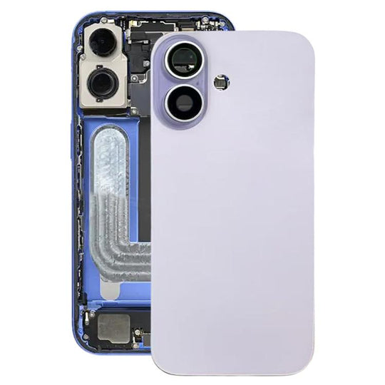 For iPhone 17 Glass Battery Back Cover with Camera Lens Frame(Purple)