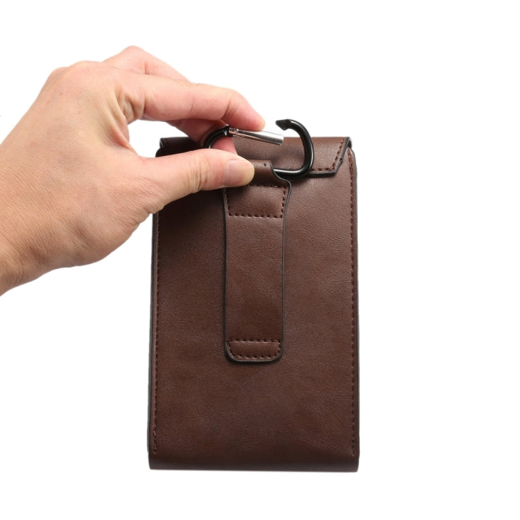 6.3 inch and Below Universal Crazy Horse Texture 3 Pouches Vertical Flip Leather Case with Belt Hole & Climbing Buckle for Galaxy Note 8, Sony, Huawei, Meizu, Lenovo, ASUS, Cubot, Oneplus, Oukitel, Xiaomi, DOOGEE, Vkworld, and other Smartphones(Brown) by buy2fix