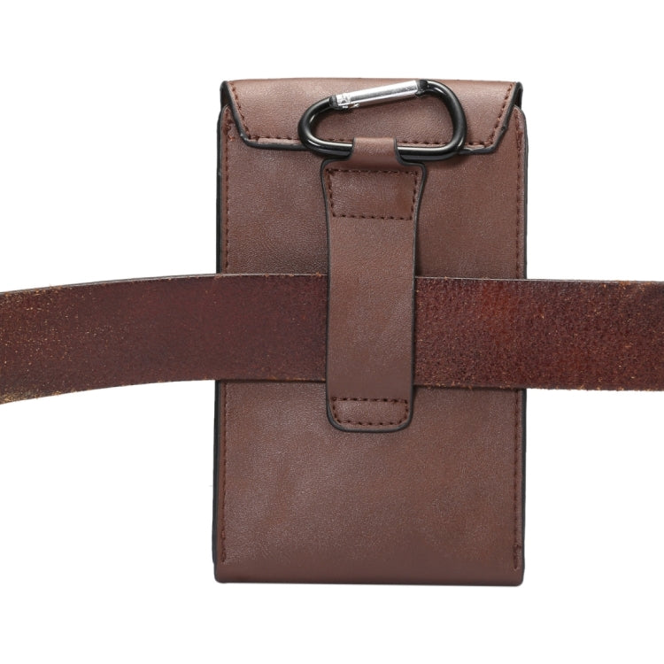 6.3 inch and Below Universal Crazy Horse Texture 3 Pouches Vertical Flip Leather Case with Belt Hole & Climbing Buckle for Galaxy Note 8, Sony, Huawei, Meizu, Lenovo, ASUS, Cubot, Oneplus, Oukitel, Xiaomi, DOOGEE, Vkworld, and other Smartphones(Brown) by buy2fix