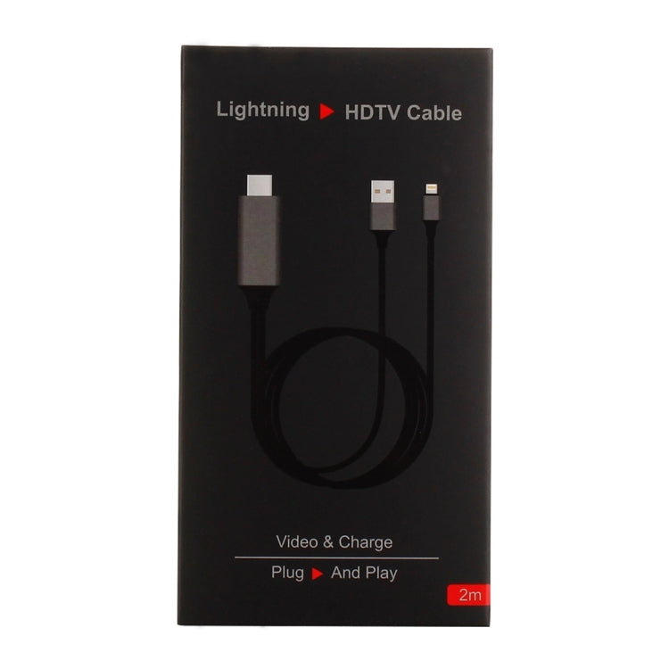 8 Pin Male to HDMI & USB Male Adapter Cable, Length: 2m(Black) by buy2fix