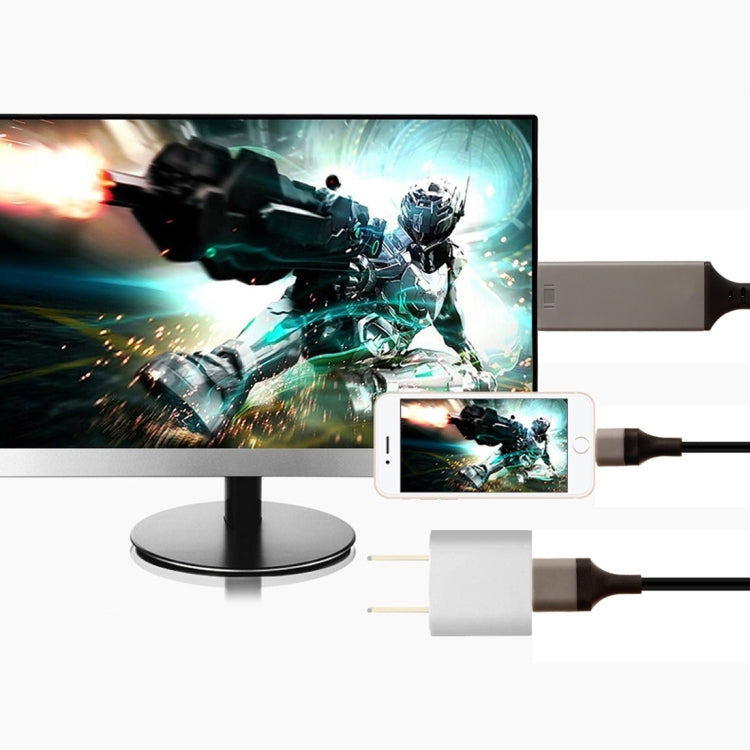 8 Pin Male to HDMI & USB Male Adapter Cable, Length: 2m(Black) by buy2fix