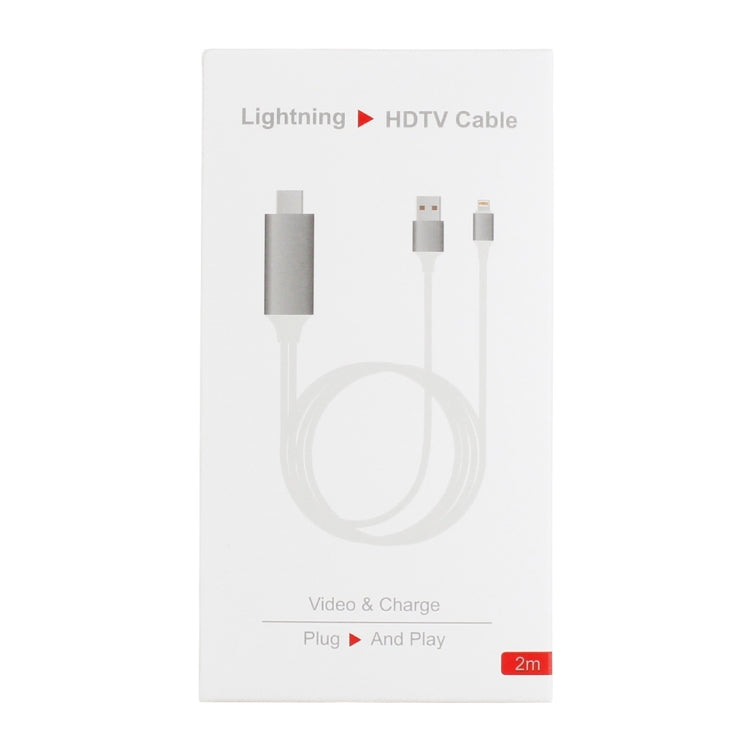 8 Pin Male to HDMI & USB Male Adapter Cable, Length: 2m(White) by buy2fix