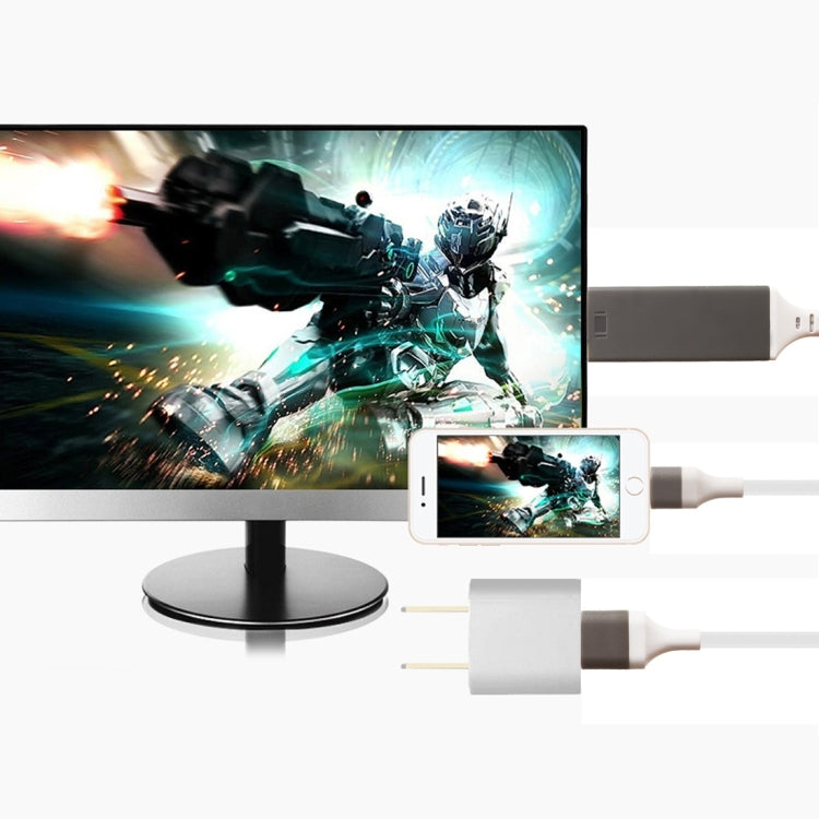 8 Pin Male to HDMI & USB Male Adapter Cable, Length: 2m(White) by buy2fix