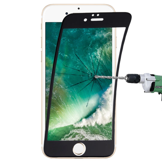 0.1mm 9H Full Screen Flexible Fiber Tempered Glass Film for iPhone SE 2020 / 8 / 7(Black)