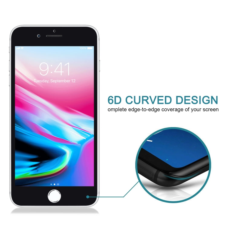 9H 6D Anti-peep Tempered Glass Film for iPhone SE 2022 / 2020 / 8 / 7(Black) by buy2fix