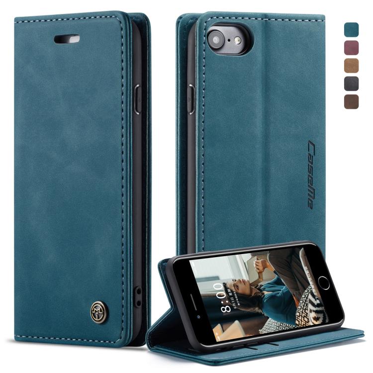 CaseMe-013 Multifunctional Retro Frosted Horizontal Flip Leather Case for iPhone 7 / 8, with Card Slot & Holder & Wallet(Blue) - More iPhone Cases by CaseMe | Online Shopping UK | buy2fix