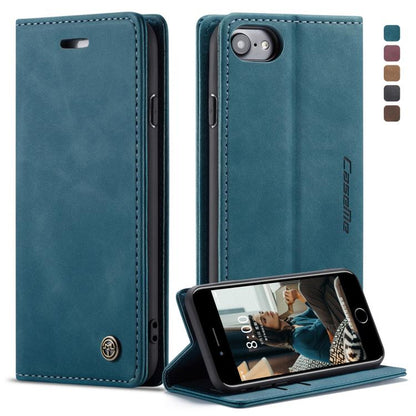 CaseMe-013 Multifunctional Retro Frosted Horizontal Flip Leather Case for iPhone 7 / 8, with Card Slot & Holder & Wallet(Blue) - More iPhone Cases by CaseMe | Online Shopping UK | buy2fix