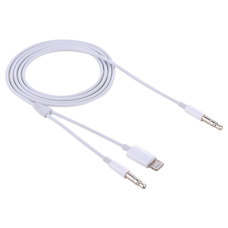 MH030 1m 2 in 1 8 Pin Male & 3.5mm Male to 3.5mm Male AUX Audio Cable For iPhone, iPad, Samsung, Huawei, Xiaomi, HTC by buy2fix