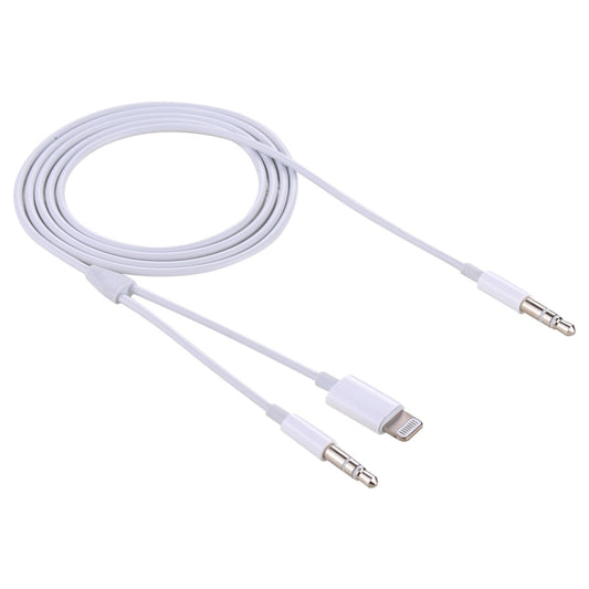 MH030 1m 2 in 1 8 Pin Male & 3.5mm Male to 3.5mm Male AUX Audio Cable For iPhone, iPad, Samsung, Huawei, Xiaomi, HTC by buy2fix