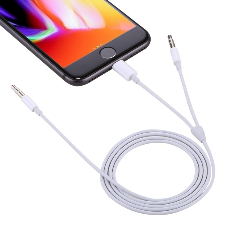 MH030 1m 2 in 1 8 Pin Male & 3.5mm Male to 3.5mm Male AUX Audio Cable For iPhone, iPad, Samsung, Huawei, Xiaomi, HTC by buy2fix