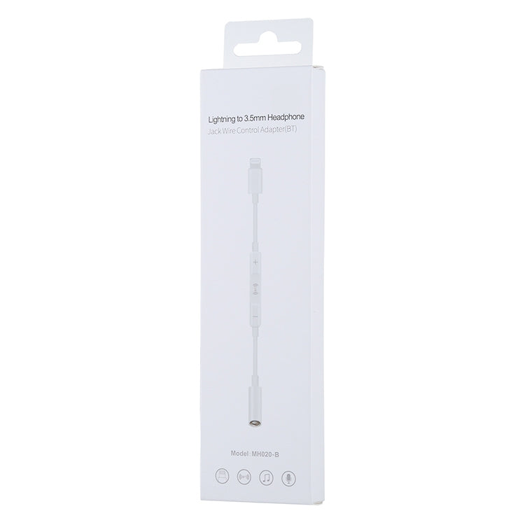 8 Pin Male to 3.5mm Female Headphone Jack Wire Control Bluetooth Audio Adapter, Support Music, Calls, Volume Control - Earphone Adapter by buy2fix | Online Shopping UK | buy2fix