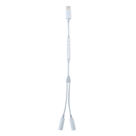 MH026 8 Pin Male to Dual 3.5mm Female Headphone Jack Wire Control Audio Adapter - Earphone Adapter by buy2fix | Online Shopping UK | buy2fix