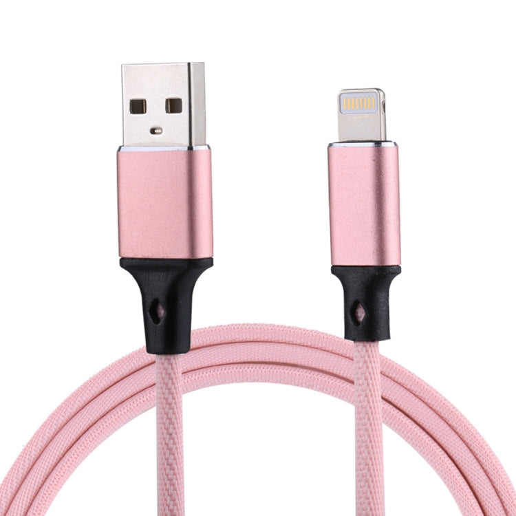 1m 2A USB to 8 Pin Nylon Weave Style Data Sync Charging Cable(Pink) by buy2fix