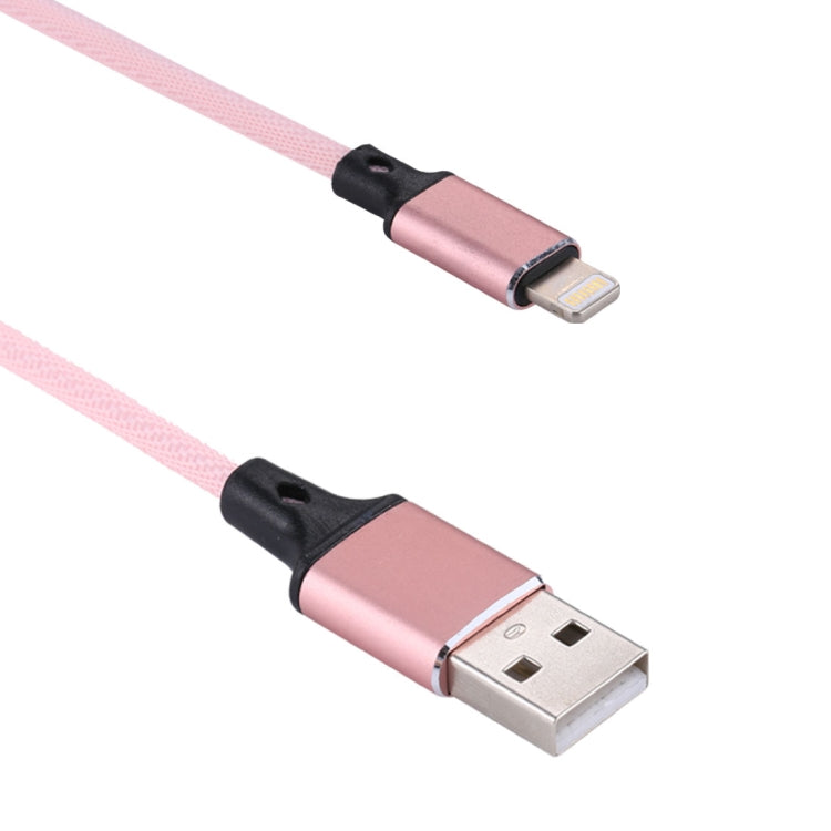 1m 2A USB to 8 Pin Nylon Weave Style Data Sync Charging Cable(Pink) by buy2fix