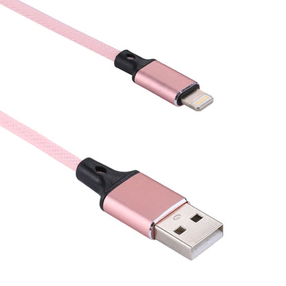 1m 2A USB to 8 Pin Nylon Weave Style Data Sync Charging Cable(Pink) by buy2fix
