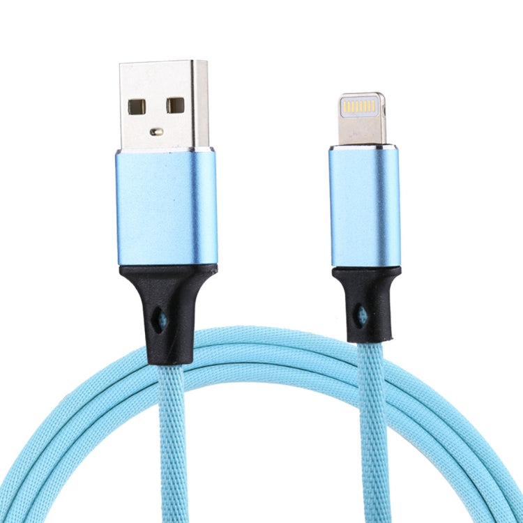 1m 2A USB to 8 Pin Nylon Weave Style Data Sync Charging Cable(Blue) by buy2fix