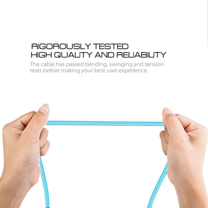 1m 2A USB to 8 Pin Nylon Weave Style Data Sync Charging Cable(Blue) by buy2fix