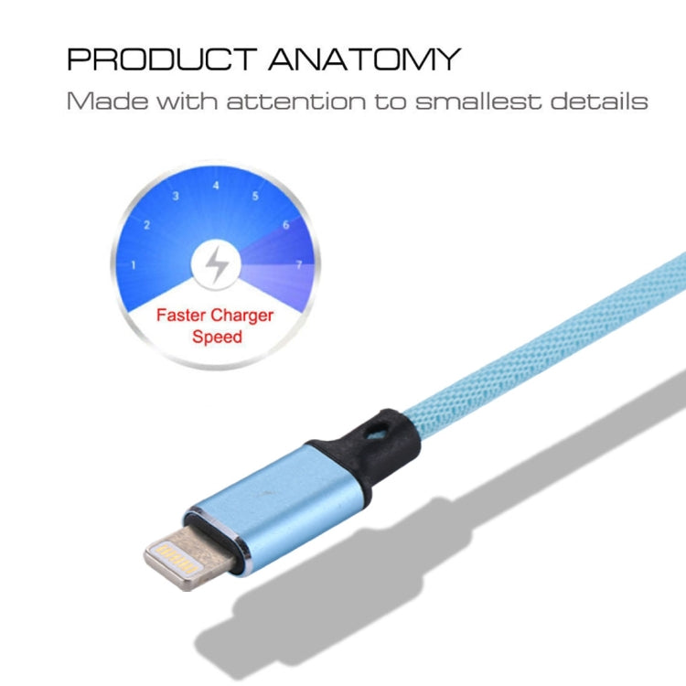 1m 2A USB to 8 Pin Nylon Weave Style Data Sync Charging Cable(Blue) by buy2fix