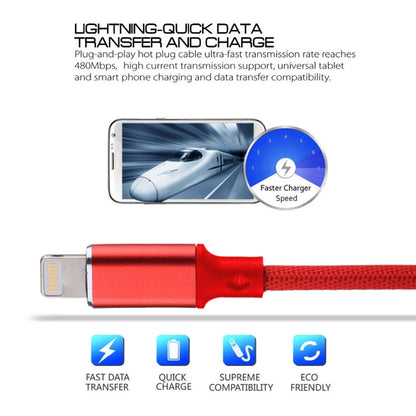 1m 2A USB to 8 Pin Nylon Weave Style Data Sync Charging Cable(Red) by buy2fix