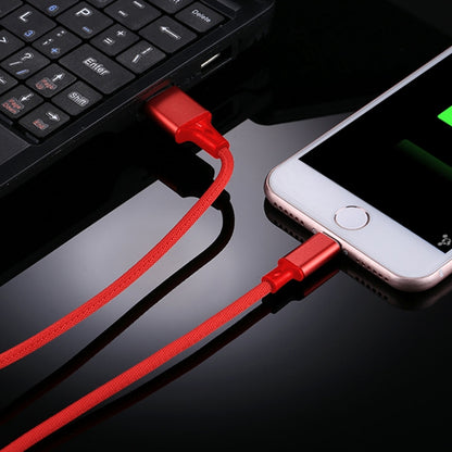 1m 2A USB to 8 Pin Nylon Weave Style Data Sync Charging Cable(Red) by buy2fix