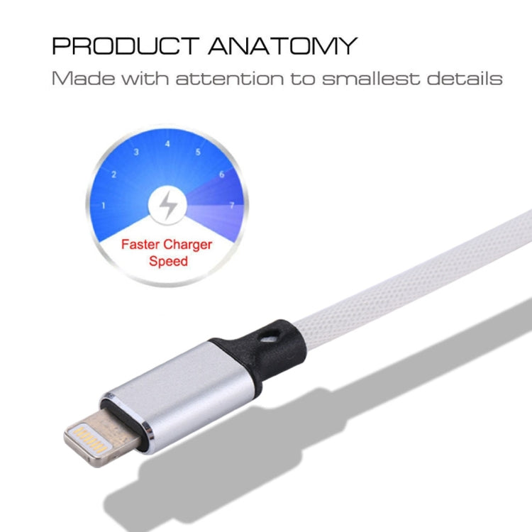 1m 2A USB to 8 Pin Nylon Weave Style Data Sync Charging Cable(White) by buy2fix