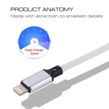 1m 2A USB to 8 Pin Nylon Weave Style Data Sync Charging Cable(White) by buy2fix
