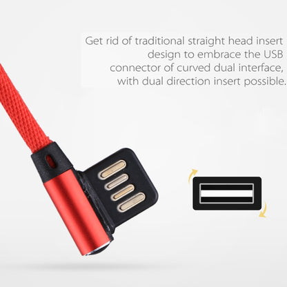 1m 2.4A Output USB to 8 Pin Double Elbow Design Nylon Weave Style Data Sync Charging Cable(Red) by buy2fix