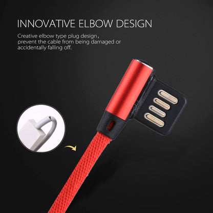 1m 2.4A Output USB to 8 Pin Double Elbow Design Nylon Weave Style Data Sync Charging Cable(Red) by buy2fix
