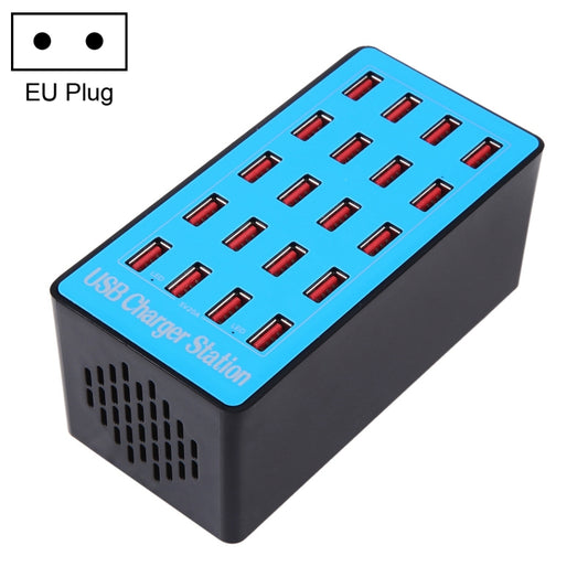 WLX-A5+ 100W 20 USB Ports Charger Station Automatically Assigned Smart Charger with Power LED Indicator, EU Plug - Multifunction Charger by buy2fix | Online Shopping UK | buy2fix
