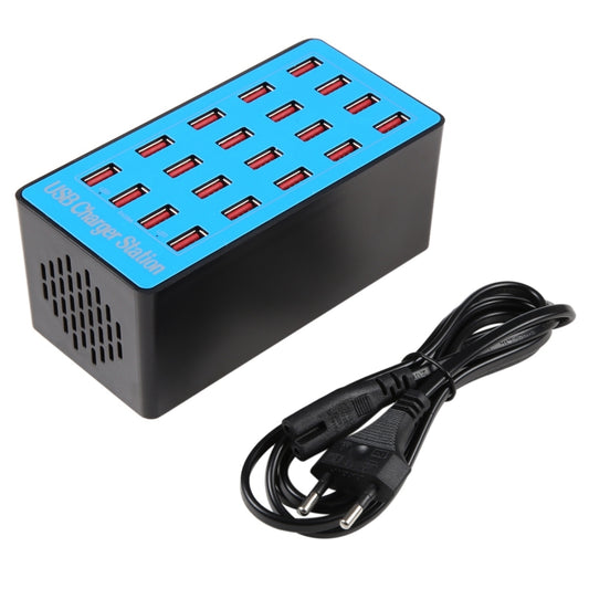 WLX-A5+ 100W 20 USB Ports Charger Station Automatically Assigned Smart Charger with Power LED Indicator, EU Plug - Multifunction Charger by buy2fix | Online Shopping UK | buy2fix