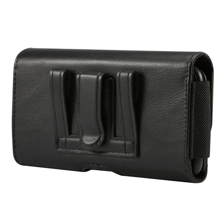 Lambskin Elastic Band Men 4.8 Inch Mobile Phone Universal Hanging Waist Leather Case with Card Slot(Black) - iPhone SE 2022 / 2020 / 8 / 7 Cases by ESR | Online Shopping UK | buy2fix
