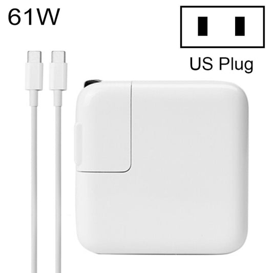 61W Type-C Power Adapter Portable Charger with 1.8m Type-C Charging Cable, US Plug(White) - USB Charger by buy2fix | Online Shopping UK | buy2fix