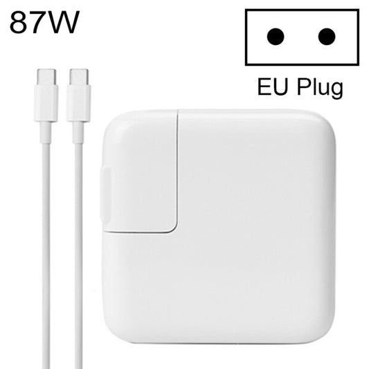 87W Type-C Power Adapter Portable Charger with 1.8m Type-C Charging Cable, EU Plug (White) - USB Charger by buy2fix | Online Shopping UK | buy2fix