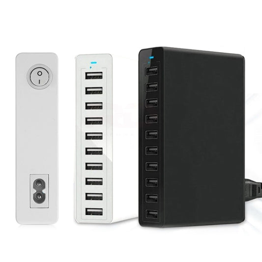 XBX09L 50W 5V 2.4A 10 USB Ports Quick Charger Travel Charger, EU Plug(White) - Multifunction Charger by buy2fix | Online Shopping UK | buy2fix