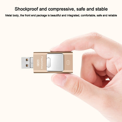 8GB USB 3.0 + 8 Pin + Mirco USB Android iPhone Computer Dual-use Metal Flash Drive (Silver) by buy2fix