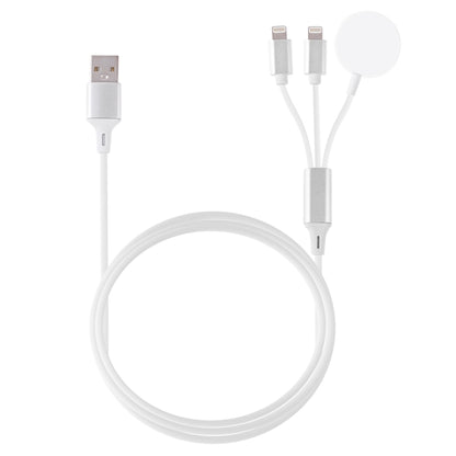 Multi-function 3 In 1 8 Pin Magnetic Charging Cable for iPhone / Apple Watch, Length : 1m (White) by buy2fix