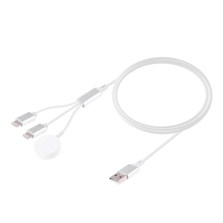 Multi-function 3 In 1 8 Pin Magnetic Charging Cable for iPhone / Apple Watch, Length : 1m (White) by buy2fix
