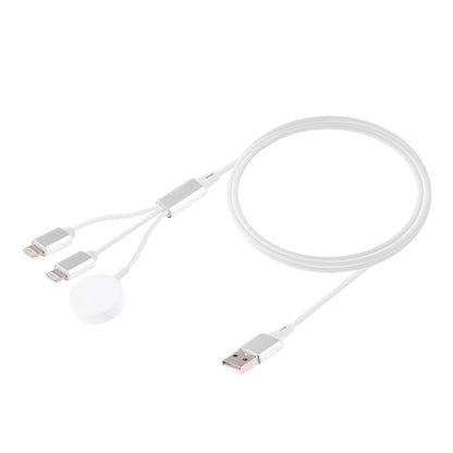 Multi-function 3 In 1 8 Pin Magnetic Charging Cable for iPhone / Apple Watch, Length : 1m (White) by buy2fix