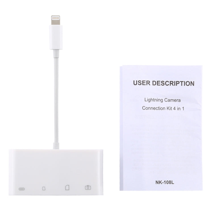 NK-108L 8 Pin to USB + TF Card + SD Card Camera Reader Adapter, Compatible with IOS 9.1 and Above Systems by buy2fix