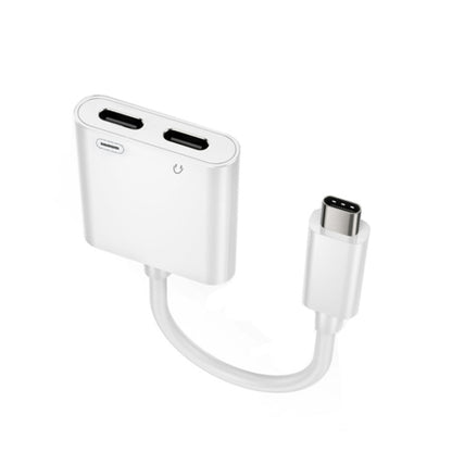 FT_AC42 2 in 1 18W PD USB-C / Type-C Male to USB-C / Type-C Audio + USB-C / Type-C Charging Female Audio Adapter - Type-C Adapter by buy2fix | Online Shopping UK | buy2fix