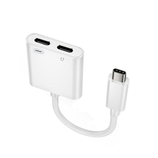 FT_AC42 2 in 1 18W PD USB-C / Type-C Male to USB-C / Type-C Audio + USB-C / Type-C Charging Female Audio Adapter - Type-C Adapter by buy2fix | Online Shopping UK | buy2fix
