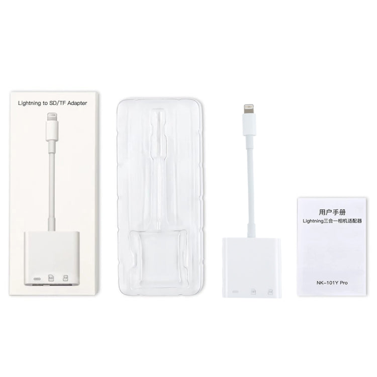 NK-101Y Pro 8 Pin to 8 Pin + SD + TF Port 3 in 1 Camera Reader Adapter by buy2fix